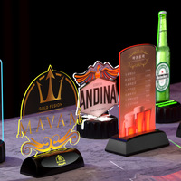 Nouveau style panneau d'affichage lumineux LED coloré 3D, carte de table lumineuse, support publicitaire distinctif en acrylique 100W