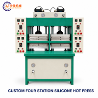 Presse hydraulique multi-stations personnalisée pour le moulage de pointes de talons en caoutchouc de silicone