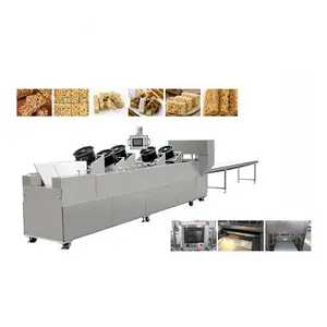 Enerji tahıl bar gıda işleme hattı/çikolata tahıl bar yapma makinesi/fıstık şeker yapma makinesi