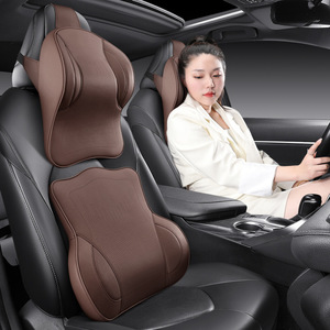 Appuie-tête de <span class=keywords><strong>voiture</strong></span> avec support lombaire, coussin cervical en mousse à mémoire de forme de qualité aéronautique, housse en cuir artificiel, style professionnel, design ergonomique - Product Image 2