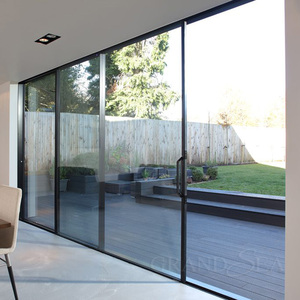 Porte <span class=keywords><strong>coulissante</strong></span> en aluminium et verre trempé, design d'intérieur, maison de cuisine, étanche, <span class=keywords><strong>prix</strong></span> - Product Image 5
