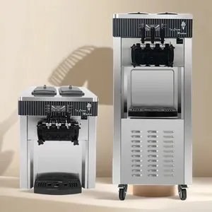 Máquina de sorvete com três cabeças z soprada, nova máquina vertical de sorvete macio com tela de controle de tela sensível ao toque