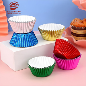 Bakest Standard Gold Cupcake Liners, sin olor, Grado Alimenticio y tazas para hornear a prueba de grasa, <span class=keywords><strong>papel</strong></span> de aluminio - Product Image 3