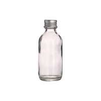 Vente en gros de petites bouteilles rondes vides pour l'emballage d'huile, 2 oz 60 ml, bouteilles en verre pour jus de gingembre avec couvercles
