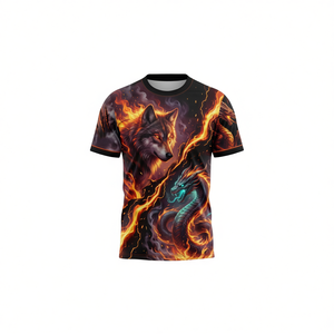 Maglietta personalizzata Wolf Dragon Fire Fantasy AOP con nome personalizzato - Product Image 2