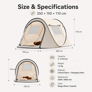 Tente de camping automatique à ouverture rapide, protection solaire argentée, <span class=keywords><strong>abri</strong></span> extérieur - Product Image 4