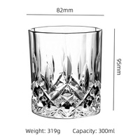 Whisky Old Fashion gaufrage verre cristal gobelet 4 verres ensemble avec boîte-cadeau de couleur