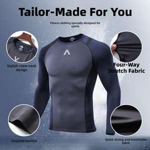 Explosiver Laufsportanzug Unisex Herbst Schnelltrocknende Strumpfhose Hochelastische Kompressions-Leggings Langarm Fitness 2-in-1 Design - Product Image 2