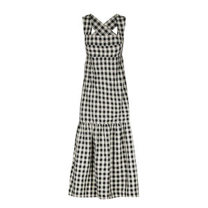 OEM <b>Custom</b> Maxi <b>Dress</b> Square Neck Sleeveless A-Line Loose Fit Casual Cotton Bamboo Fiber Breathable Tiered Hem - Product Image 2