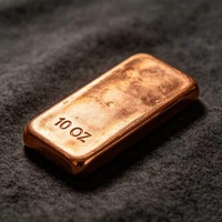 Barre de cuivre pur de taille standard de 10 onces, pureté 99,9 %, lingot de cuivre coulé en gros