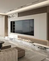 Mueble de TV Moderno y Elegante de Madera Maciza, Gran Capacidad de Almacenamiento, Duradero, Ecológico, Ahorra Espacio, para Sala de Estar, Bar en Casa, Comedor