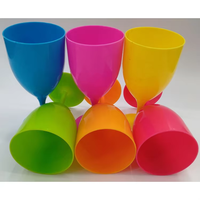 Ensemble de verrerie en plastique PP BST 12oz 1 pièce – Gobelets et verres à vin réutilisables à long pied, modernes, luxueux, faits à la main, écologiques