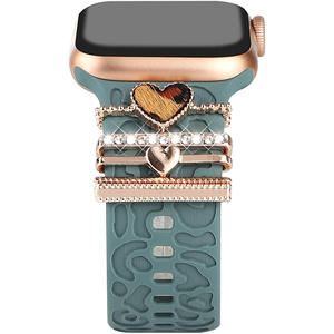 Anillo de Metal con diamantes decorativos para <span class=keywords><strong>Apple</strong></span> <span class=keywords><strong>Watch</strong></span>, pulsera de leopardo, dijes para Series <span class=keywords><strong>7</strong></span>, 6, 38, <span class=keywords><strong>40</strong></span>, 41, 42, 44, 45 <span class=keywords><strong>Mm</strong></span>, correa de silicona - Product Image 4
