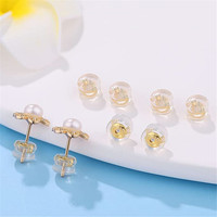 Vente en gros dos de boucles d'oreilles en silicone sécurisé verrouillable en or Offre Spéciale 18 carats, dos de boucles d'oreilles hypoallergéniques sans irritation pour adultes et enfants