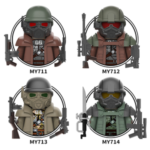 NCR Ranger armadura de combate armadura negra Ranger casco MINI guerras <span class=keywords><strong>militares</strong></span> bloques de construcción ladrillos niños niñas juguetes personalizados - Product Image 2