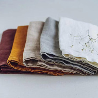 Serviettes de table lavables en lin pur français 100% stonewashed pour mariage, dîner et cocktail, 16*16, serviette en lin