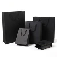 Sacs en Papier Personnalisés Écologiques de Luxe pour Boutiques de Détail, Emballage Cadeau, Sacs en Papier Kraft Noirs pour Vêtements