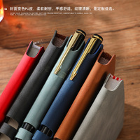 Carnet de notes/organisateur A5 rétro en cuir de mouton, personnalisable avec logo, pour réunions d'affaires et de bureau, avec stylo insérable et pages amovibles imprimables