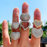 AliExpress Commerce Extérieur Nouvelle Bague en Pierre Naturelle Cœur Zircon Style Hip Hop Cool pour Couple YYN Source