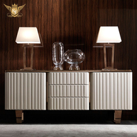Buffet de luxe léger en acier inoxydable, meuble de restaurant, buffet de salle à manger laqué