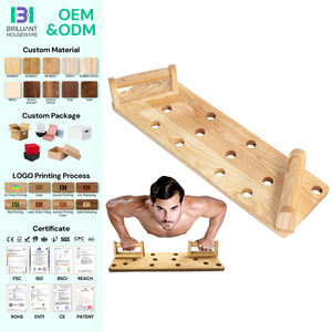 बी एच होम पोर्टेबल जिम एक्सेसरीज ताकत प्रशिक्षण उपकरण 1 लकड़ी के पुश अप में 10 पुरुषों और महिलाओं के लिए पुश अप - Product Image 1