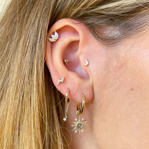 CANNER CANNER Boucles d'oreilles créoles polyvalentes en argent sterling 925 avec pendentif gland et zircon pour femme, bijoux percés tendance - Product Image 4