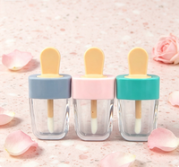 Tube de gloss à lèvres en forme de crème glacée 5ml, multicolores, emballage cosmétique personnalisé avec logo