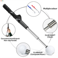 Nouvel entraîneur de swing télescopique de golf en acier inoxydable multicolore avec bâton de swing sonore pour l'entraînement