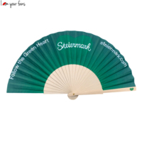 Individuell Bedruckte Faltbare Handfächer 23cm Polyester-Baumwoll-Stoff Holzfächer für Geschenke, Werbegeschenke, Event-Promotion