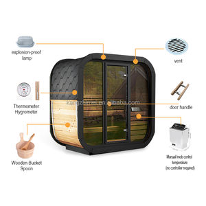 ساونا خارجية مربعة ثلاثية الأبعاد مع موقد هارفيا، مشروع فيلم رسوم متحركة ثلاثية الأبعاد، خيارات للشرفة والمظلة - Product Image 2