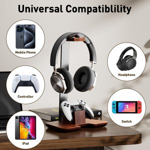 Bộ điều khiển đứng gỗ <span class=keywords><strong>headphone</strong></span> đứng bàn chơi game Phụ kiện điều khiển chủ cho PC tai nghe phụ kiện tai nghe chủ - Product Image 4