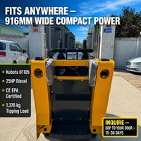 Mini-chargeuse sur pneus Cougars CG1050 25HP avec moteur diesel Kubota CE EPA et trancheuse avec accessoires pour la construction en arrière-cour