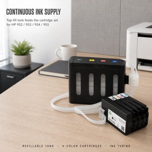 Cartouche rechargeable vide CISS OCB 952X-955X 952 953 954 955 avec ensemble de cartouches 4 couleurs remanufacturées et puce - Product Image 3