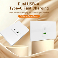 Prise murale de charge multi-ports JINMAI F6E USB-A + Type-C |   Courant nominal de 1,5 A |   Classement IP22 |   Câble de 1,8 m |   Prise électrique