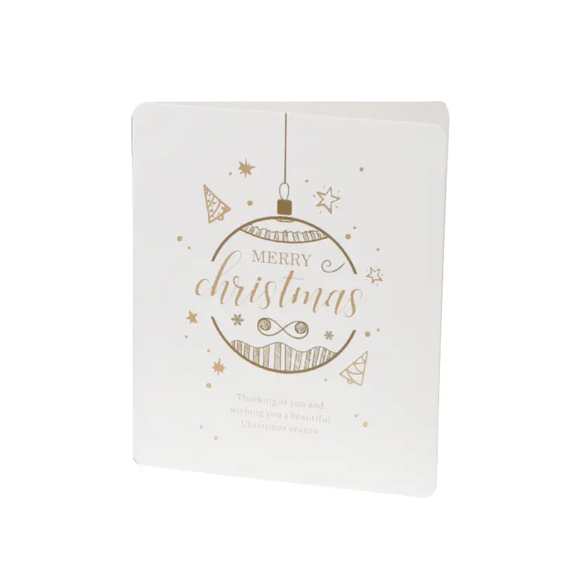 カスタマイズ可能なホイル卸売クリスマスホリデー祝福カード付きクリスマスカードビジネスグリーティングカード