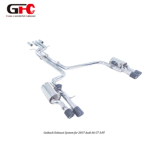 Système d'échappement Catback GFC pour <span class=keywords><strong>Audi</strong></span> <span class=keywords><strong>A6</strong></span> C7 3.0T suralimentée, avec silencieux à double chambre, double soupapes et embouts quadruples - Product Image 3