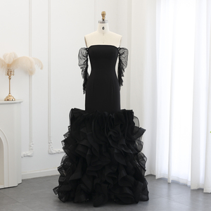 Sharon a dit SF007 élégant noir sans bretelles sirène robe de soirée mariage robe de soirée formelle robes de bal invité - Product Image 2