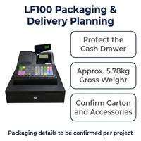 Caisse enregistreuse électronique multifonctionnelle Longfly LF100 avec tiroir-caisse sécurisé à clé, système de point de vente pour le commerce de détail, écran LCD 128x64 pour l'opérateur