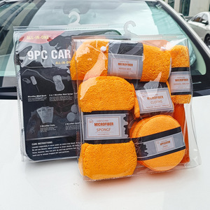 Kit de lavage de voiture en microfibre, ensemble de 9 pièces, outils de nettoyage sans rayures pour le detailing et l'entretien des véhicules - Product Image 3