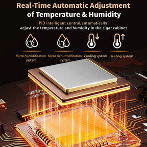 Humidor Eléctrico WIFI Personalizado con Cerradura de Huella Digital, Madera de Cedro Español, Capacidad de 163L, Uso Doméstico, Control de Temperatura - Product Image 4
