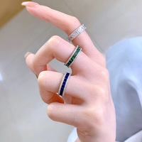 Fournisseur de bijoux en argent sterling 925, bague en zircon micro-pavé avec diamants taille princesse sans bordure
