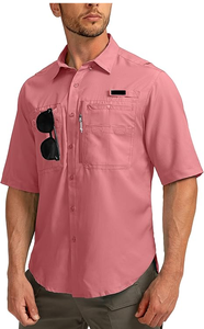 Azul marinho UPF 50 + Camisas De Pesca Respirável Voltar Vent Mesh Liner Botão Personalizado Para Baixo Camisas De Pesca - Product Image 5