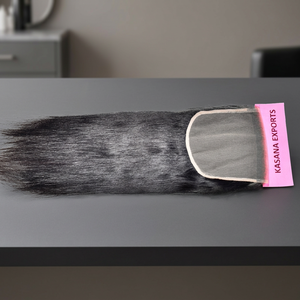 Extension de cheveux humains 5*5 Closure, 100% Remy, cuticules alignées, non traités, indiens, pour femmes noires, double trame machine, Deep Wave - Product Image 2