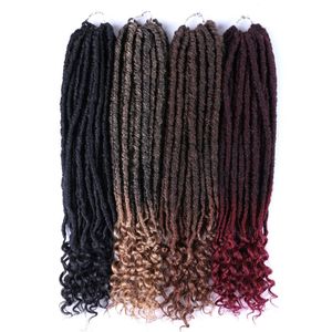 Extensions per capelli sintetici all'ingrosso, morbidi, effetto dread, 18 pollici, New Wave Ombre, per trecce all'uncinetto, ricci, Sister Goddess Faux Locs, 20 pezzi - Product Image 3