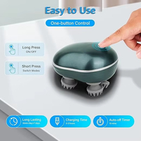 Elektrischer Wasserdichter Vibrations-Kopfmassagegerät 3D Tiefenmassage Tragbarer Kabelloser Kopfhautmassager Handgerät USB Aufladbar