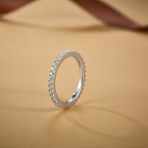 No Tariffs 925 Sterling <strong>Silver</strong> Moissanite Pave <strong>Eternity</strong> <strong>Ring</strong> GRA Certified VVS Moissanite Wedding <strong>Rings</strong> for Women Men - Product Image 2