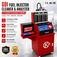 Limpiador y Analizador Profesional de Inyectores GDI, Máquina de Prueba de Inyectores de Combustible con Limpieza Ultrasónica de 6 Cilindros y Simulación de Pulsos