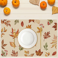 Ensemble de 4 sets de table imprimés feuilles d'érable d'automne, 12 x 18 pouces, en polyester, résistants à la décoloration, pour la décoration de la maison et des fêtes