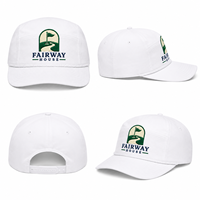 Gorra de golf de cuerda con visera curva, bordado Fairway House, bajo MOQ, muestreo rápido para tiendas profesionales de resorts con logotipo personalizado