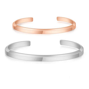 <span class=keywords><strong>กำไล</strong></span>ข้อมือสแตนเลสรูปตัวซีปรับได้สำหรับผู้ชายผู้หญิงแฟชั่นสไตล์ยุโรปและอเมริกันสีโรสโกลด์แบบเรียบ - Product Image 5